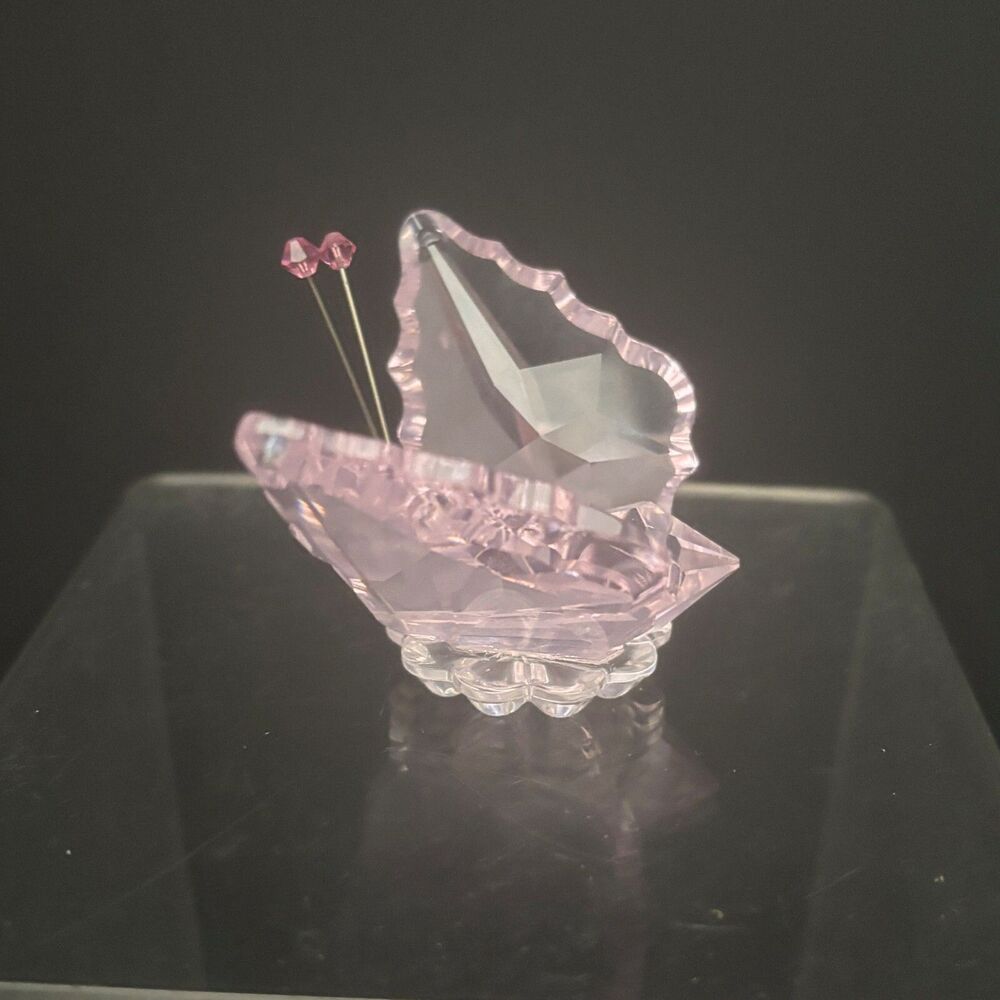 Crystallite Miniature Pink Crystal Butterfly Figurine Collectible Nature Fairy